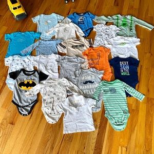 SOLD Lot 21 Pcs Bundle Baby Boy Onesie Clothes 6-9